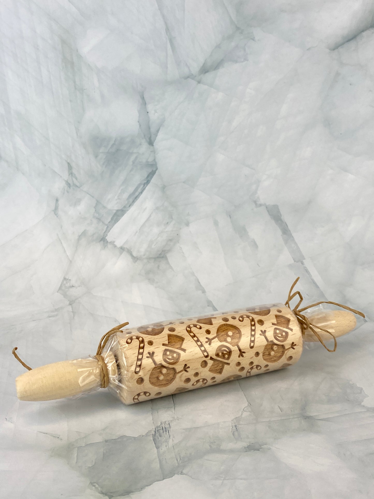 Wooden Holiday Rolling Pin - Snowmen
