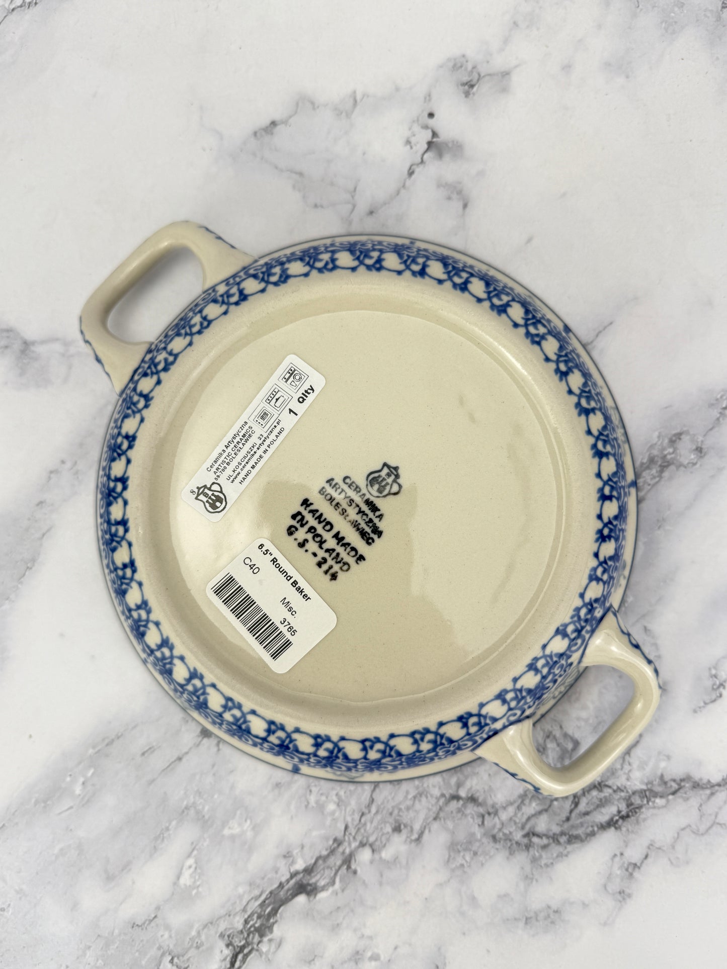 Small Round Baker with Handles - Shape C40 - Pattern 2902