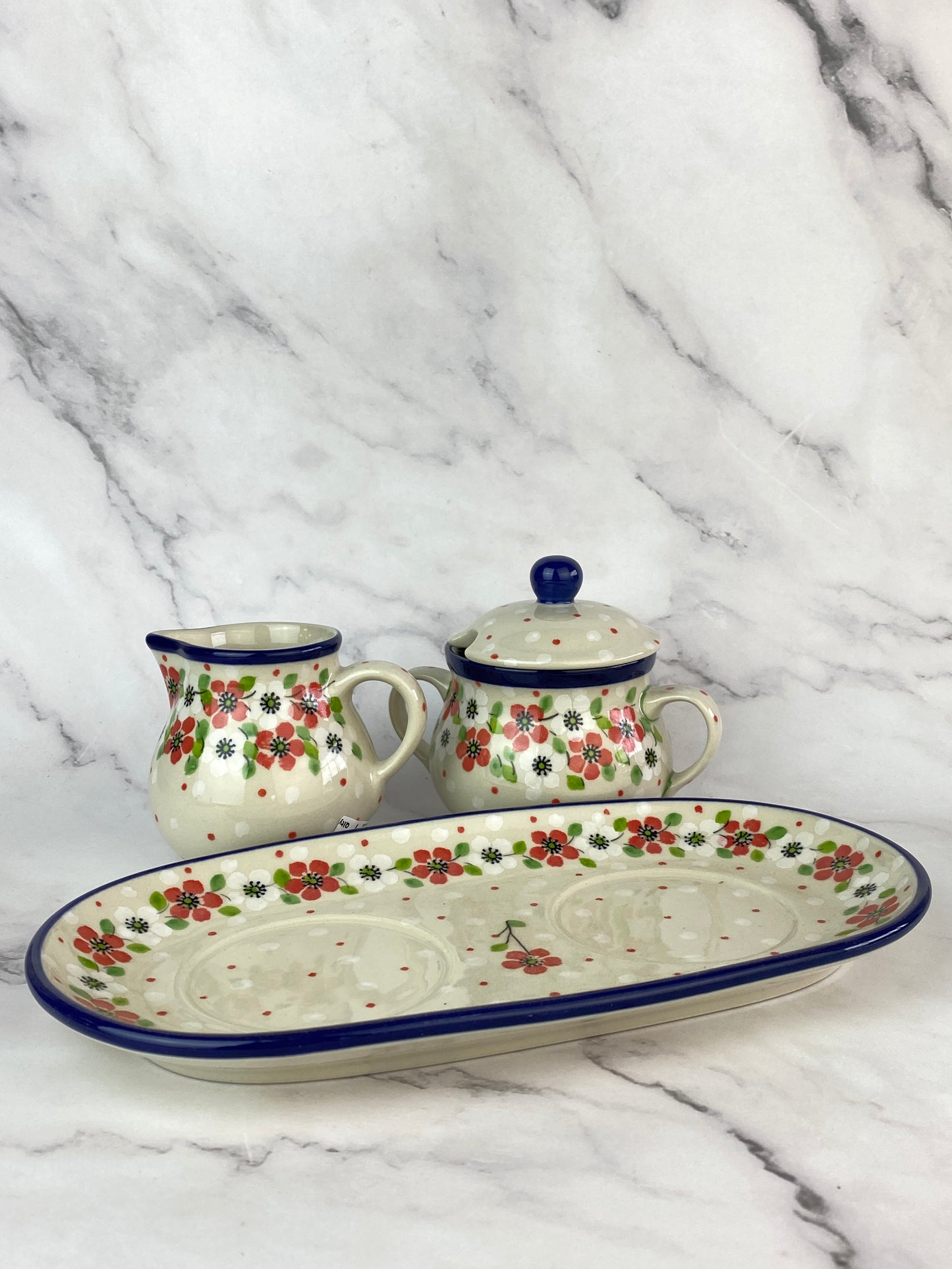 SALE Creamer and Sugar with Tray - Shape 422 - Pattern 2345