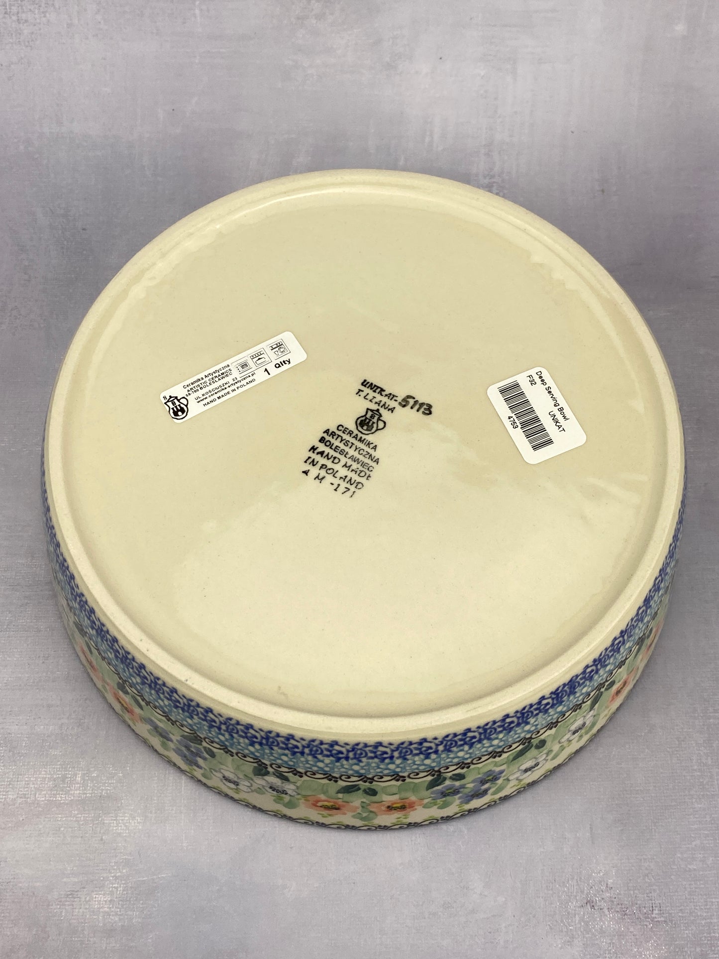 Unikat Serving Bowl - Shape F32 - Pattern U5113