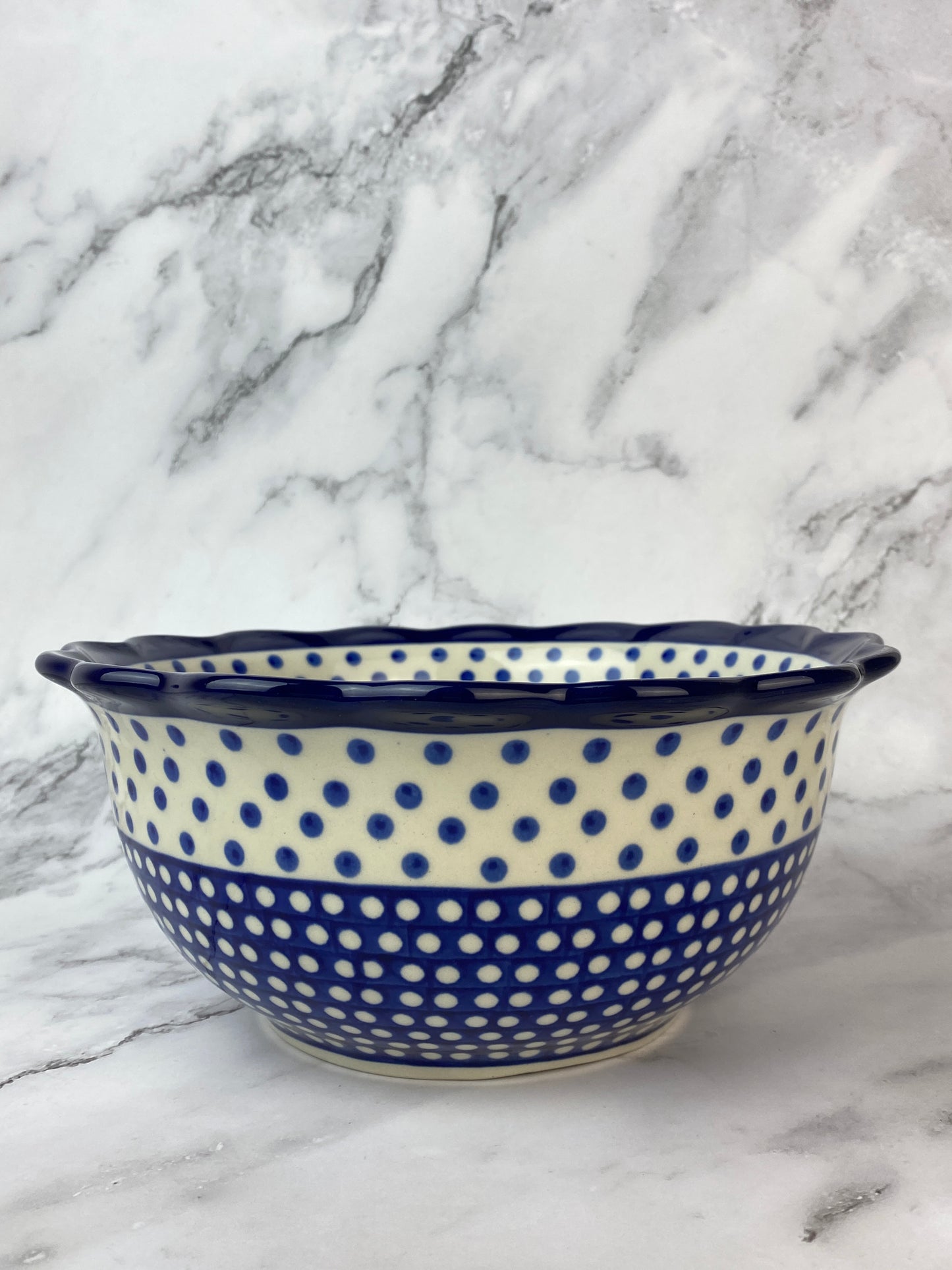SALE Large Unikat Ruffled Bowl - Shape 628 - Pattern U4857