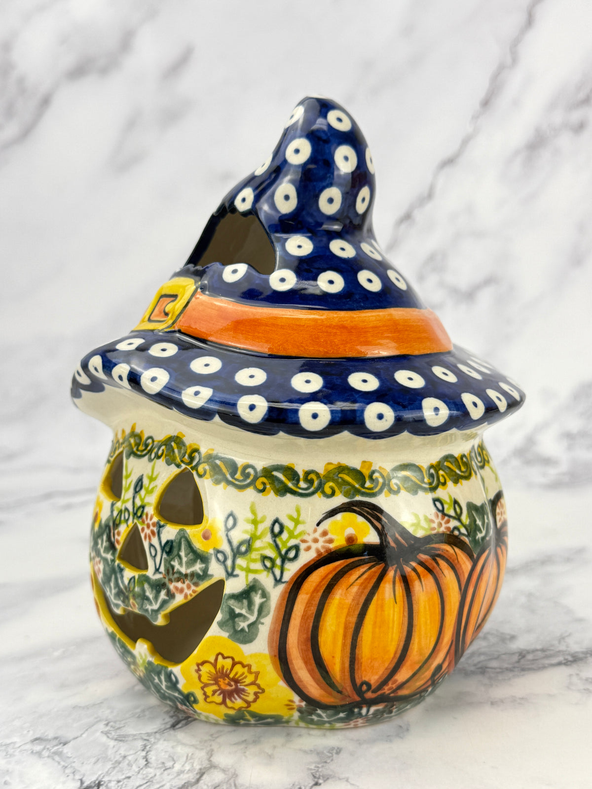 SALE Small Unikat Pumpkin With Hat - Pattern A567