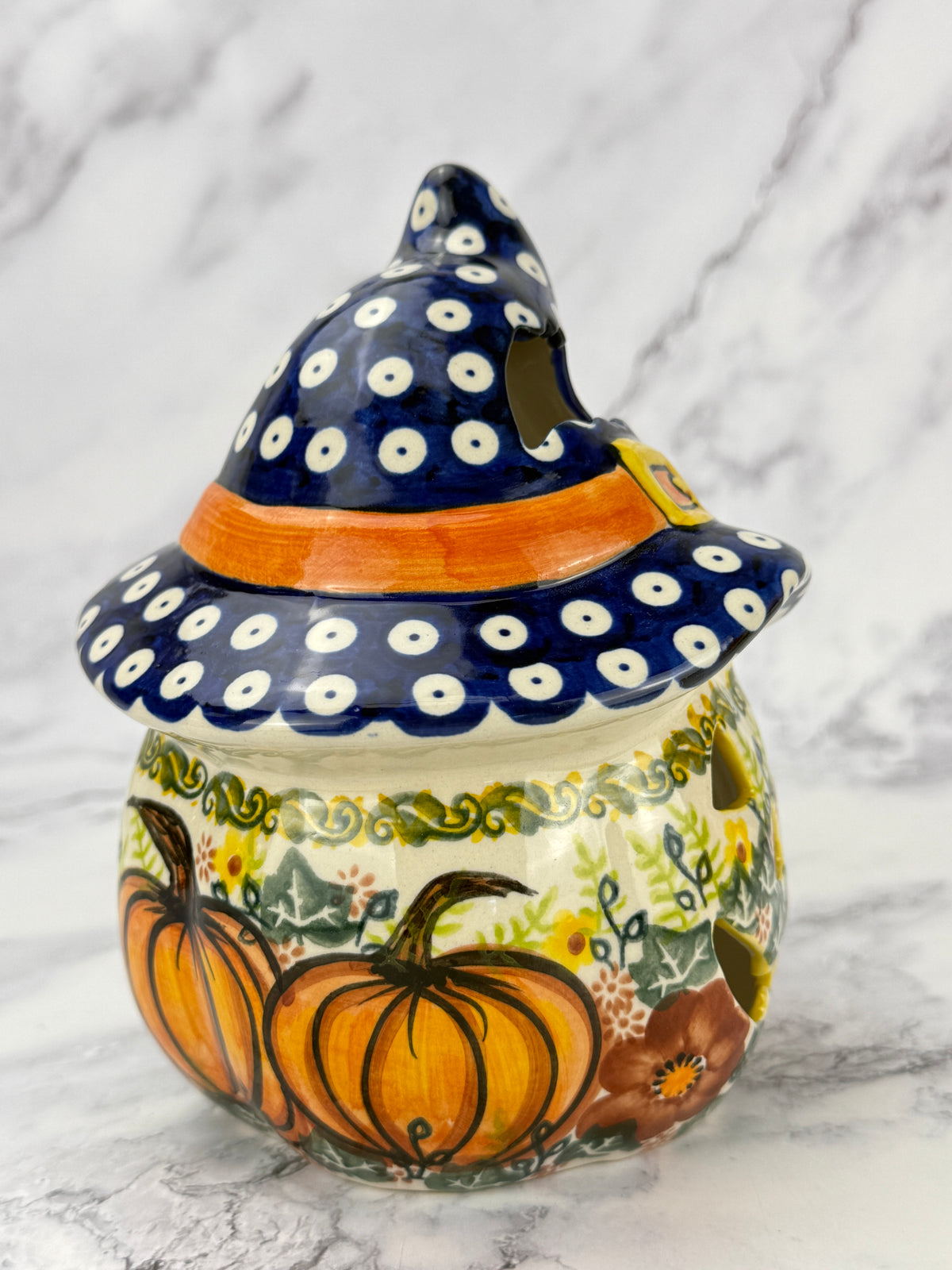 SALE Small Unikat Pumpkin With Hat - Pattern A567