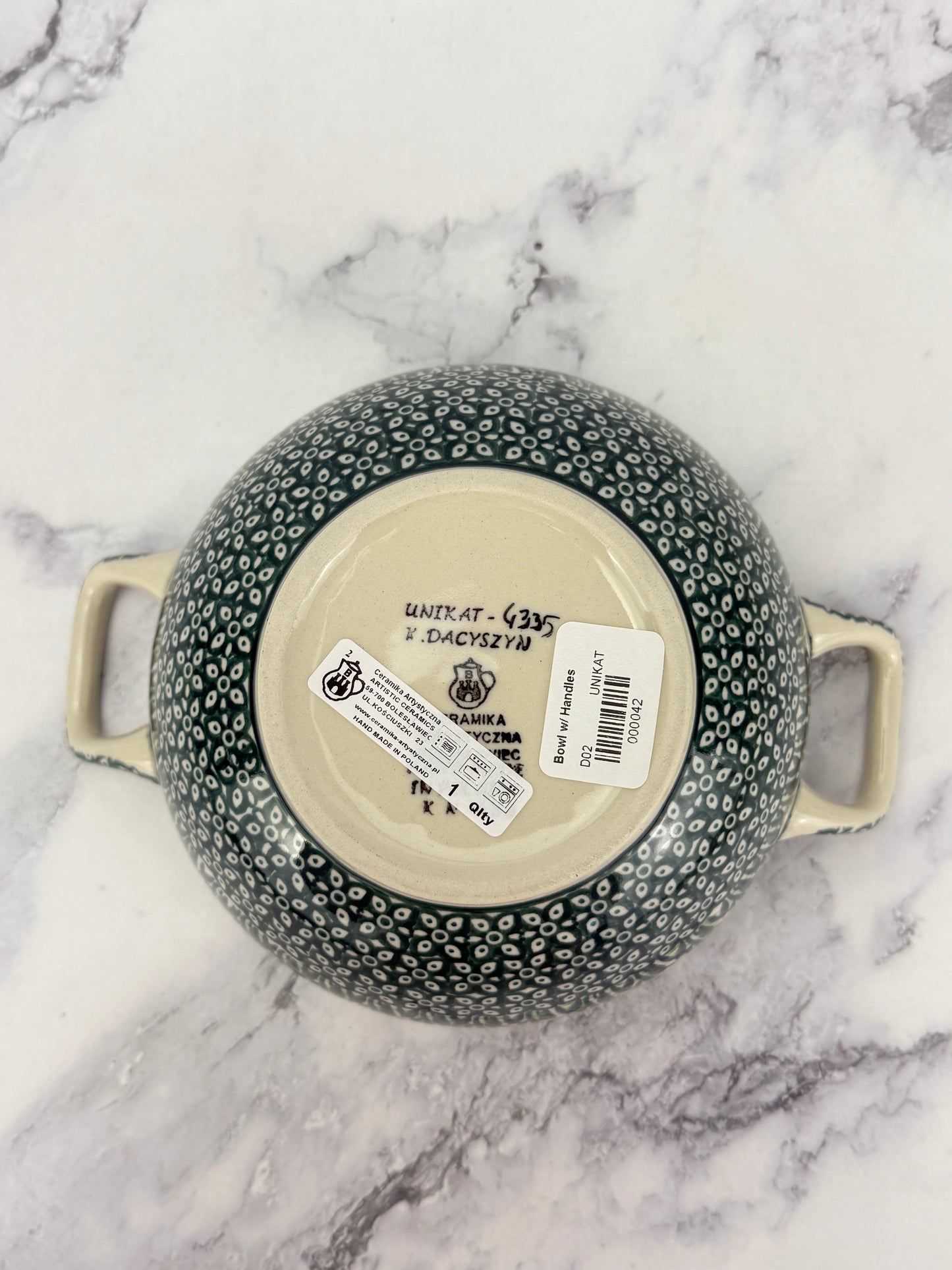 Unikat Open Handled Bowl - Shape D02 - Pattern U4335