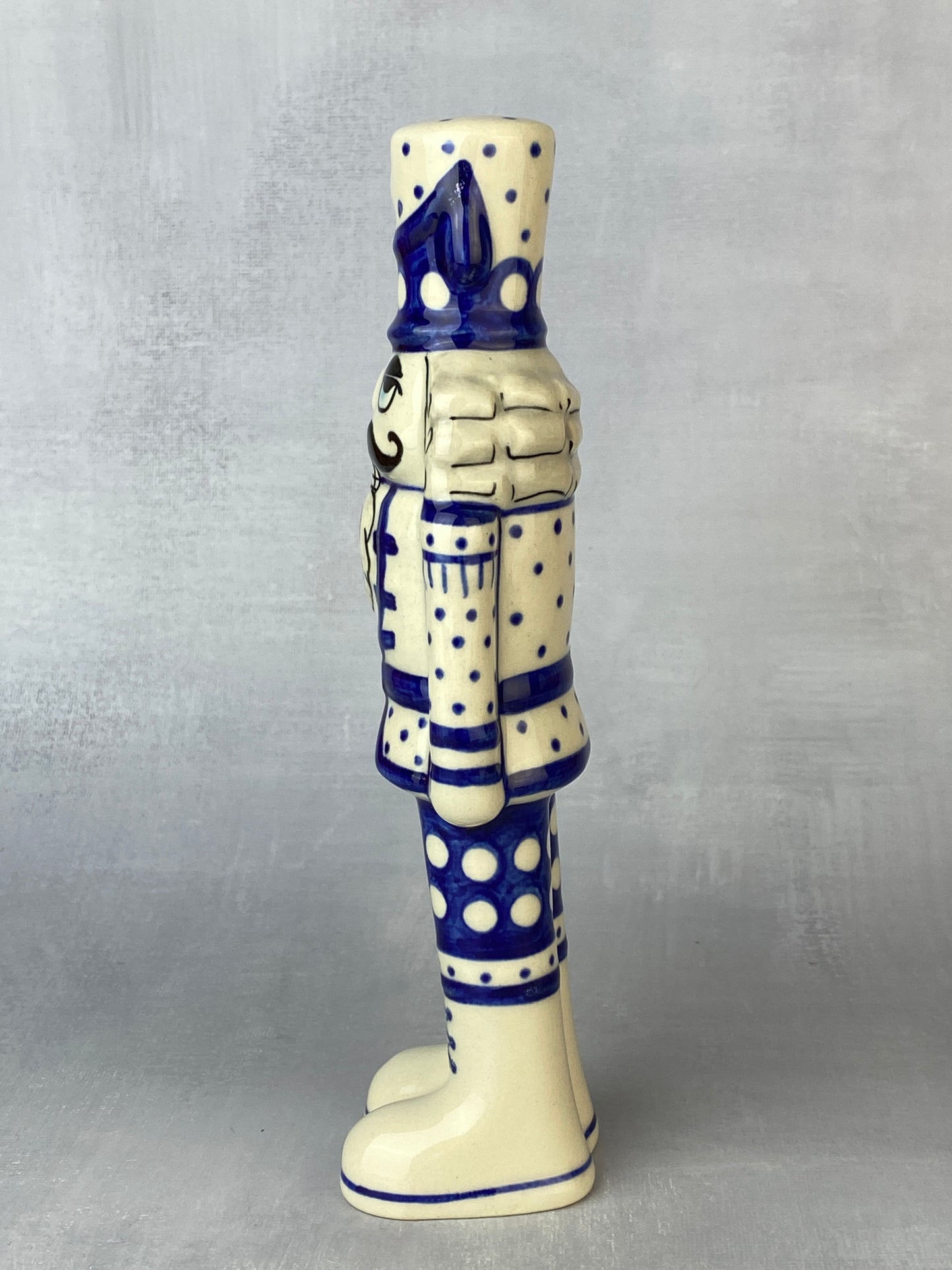 Vena Medium Nutcracker Figurine - Shape V654 - Polish Pottery Blues