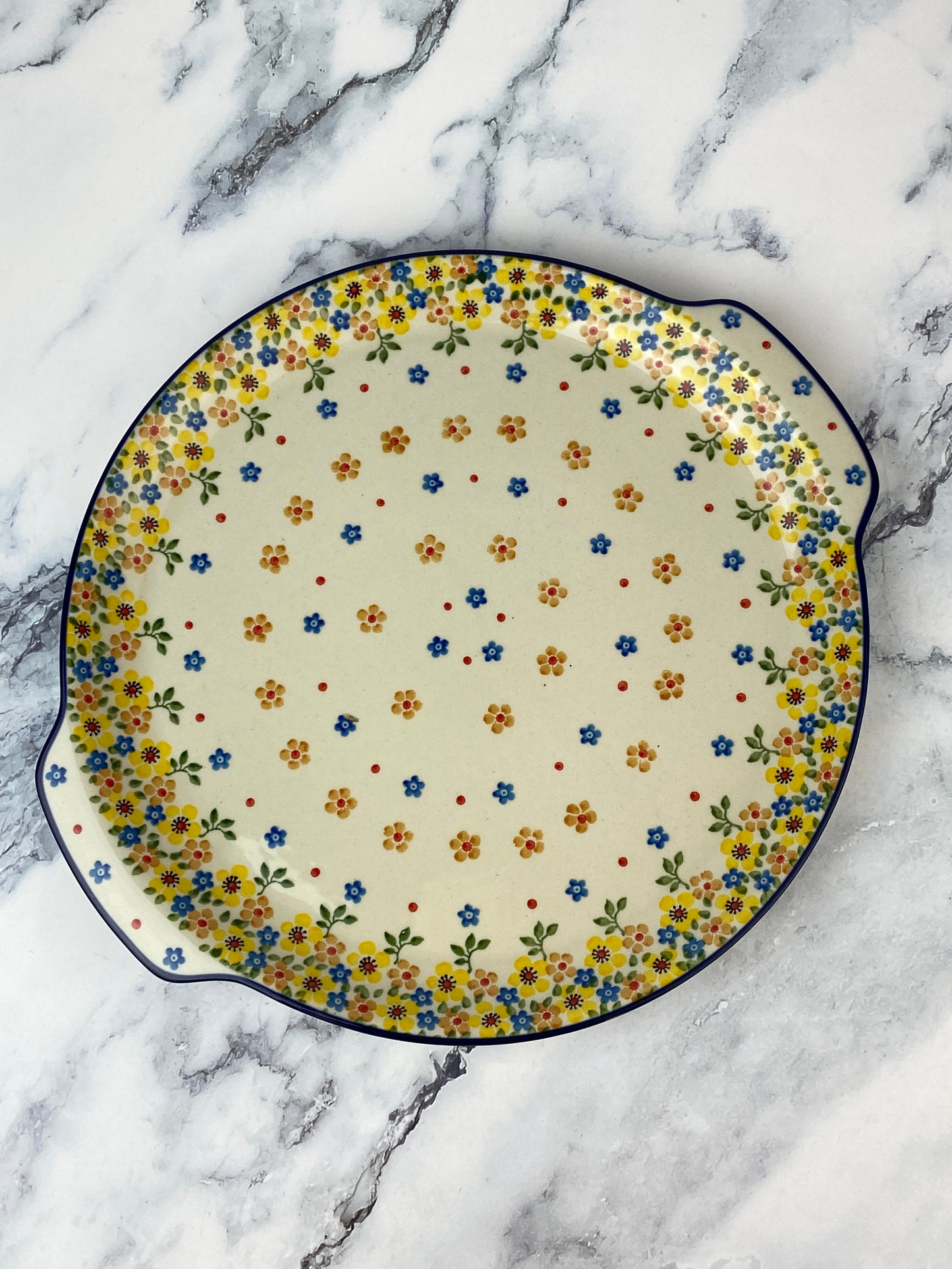 Round Platter With Handles / Pizza Stone - Shape 151 - Pattern 2225