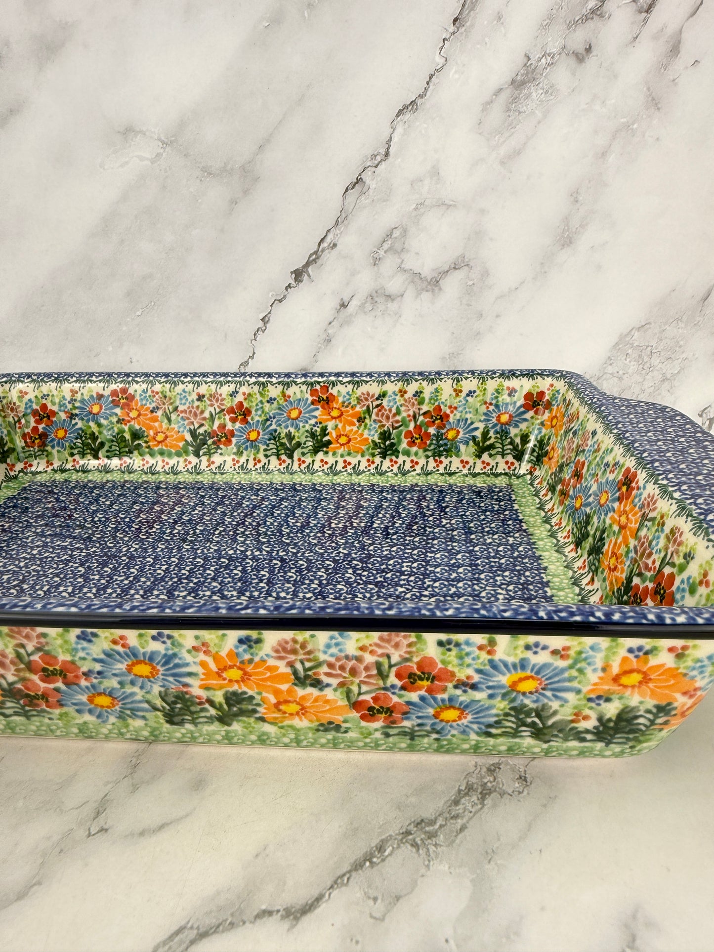 Large Unikat Rectangular Baker with Handles - Shape A56 - Pattern U5237