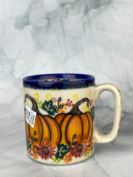 Vena Unikat 12oz Mug - Shape V055 - Pumpkins and Red Flowers