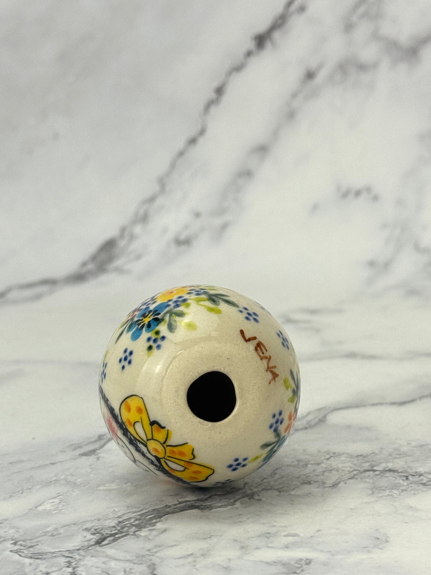 Vena Large Ceramic Easter Egg - Shape V037 -  Yellow Bunny