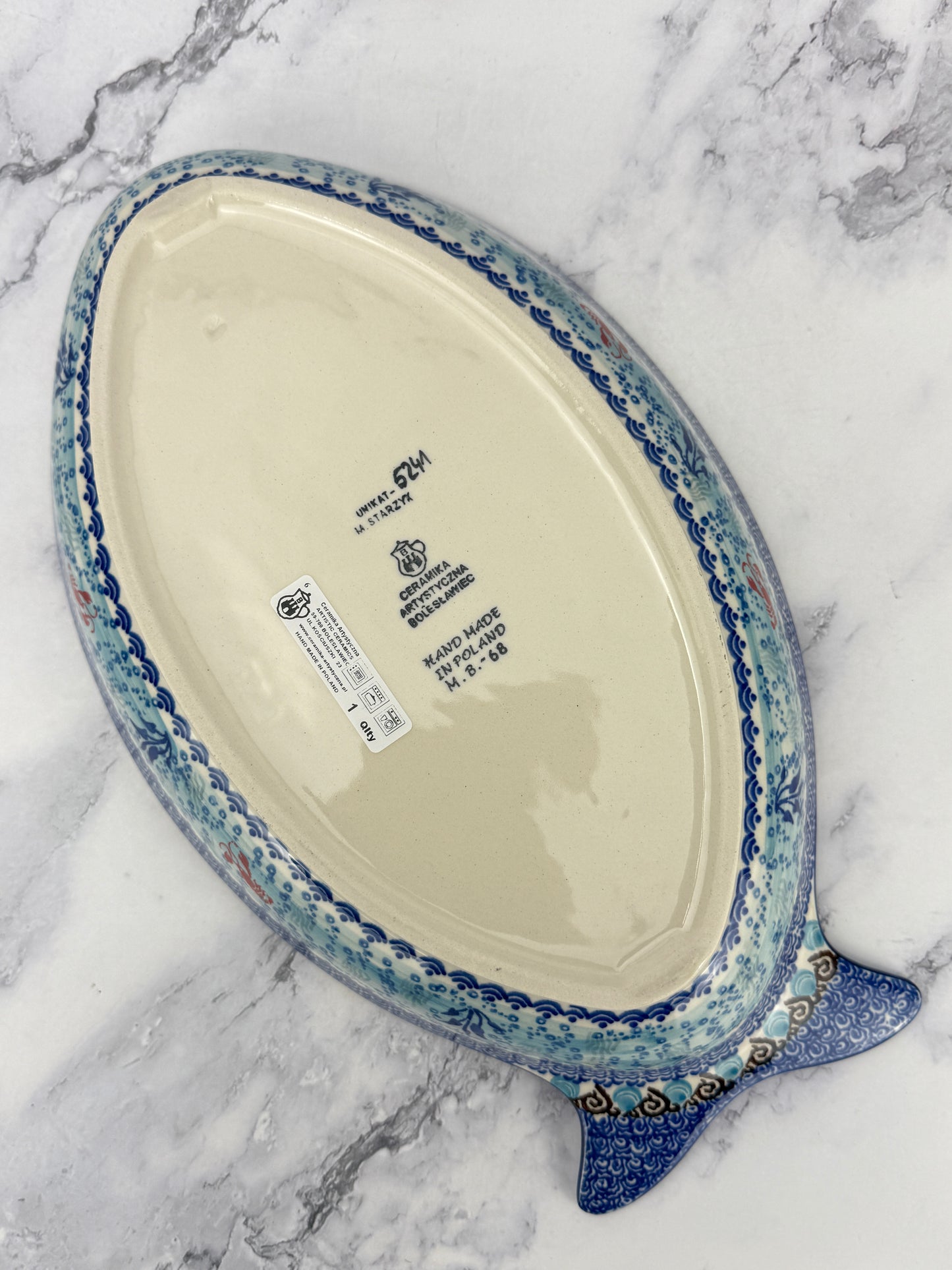 Large Unikat Fish Serving Dish - Shape E23 - Pattern U5241