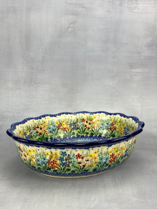 Scalloped Unikat Oval Bowl - Shape D78 - Pattern U4893