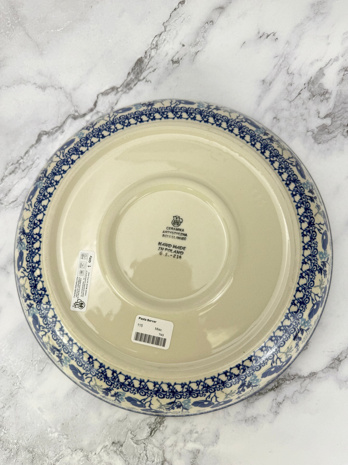 Pasta Server / Wide Shallow Bowl - Shape 115 - Pattern 2902
