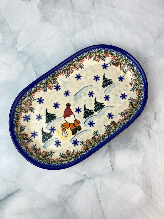 Vena Unikat Oval Holiday Tray - Shape V117 - Pattern U1-711 Holiday Gnome