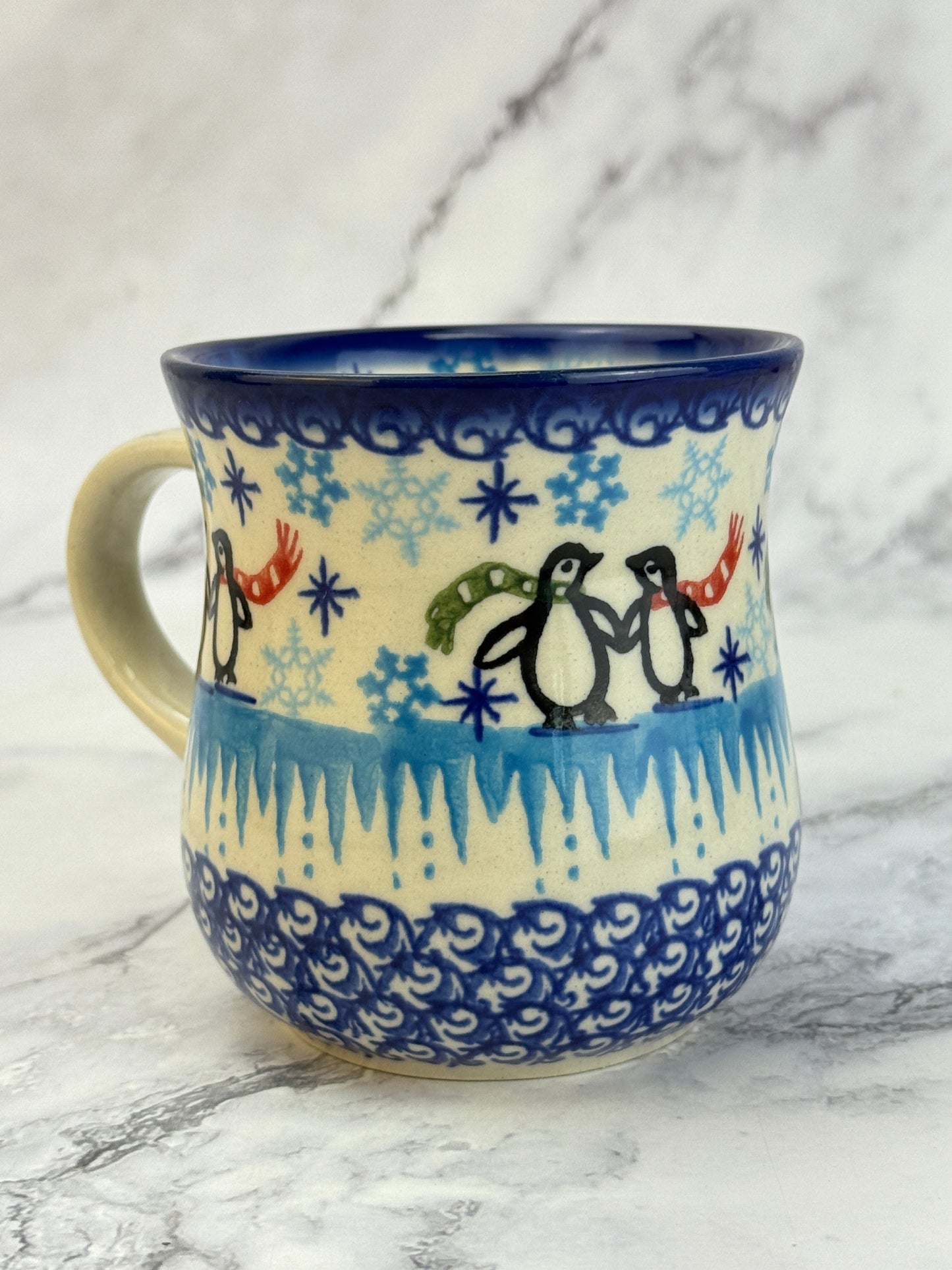 Vena Unikat 8oz Holiday Mug - Shape V053 - Penguins and Ice
