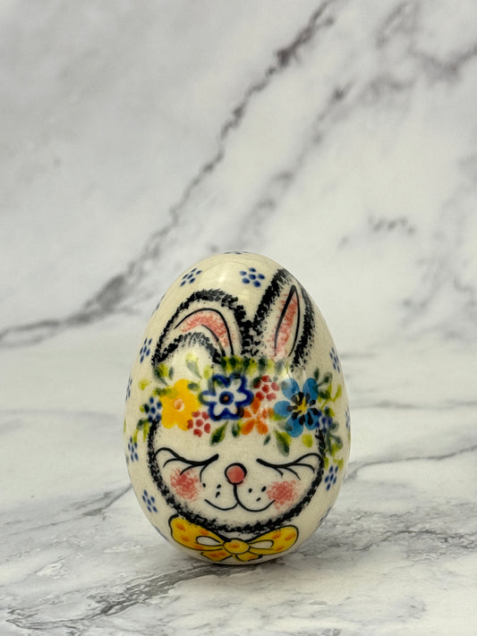 Vena Large Ceramic Easter Egg - Shape V037 -  Yellow Bunny
