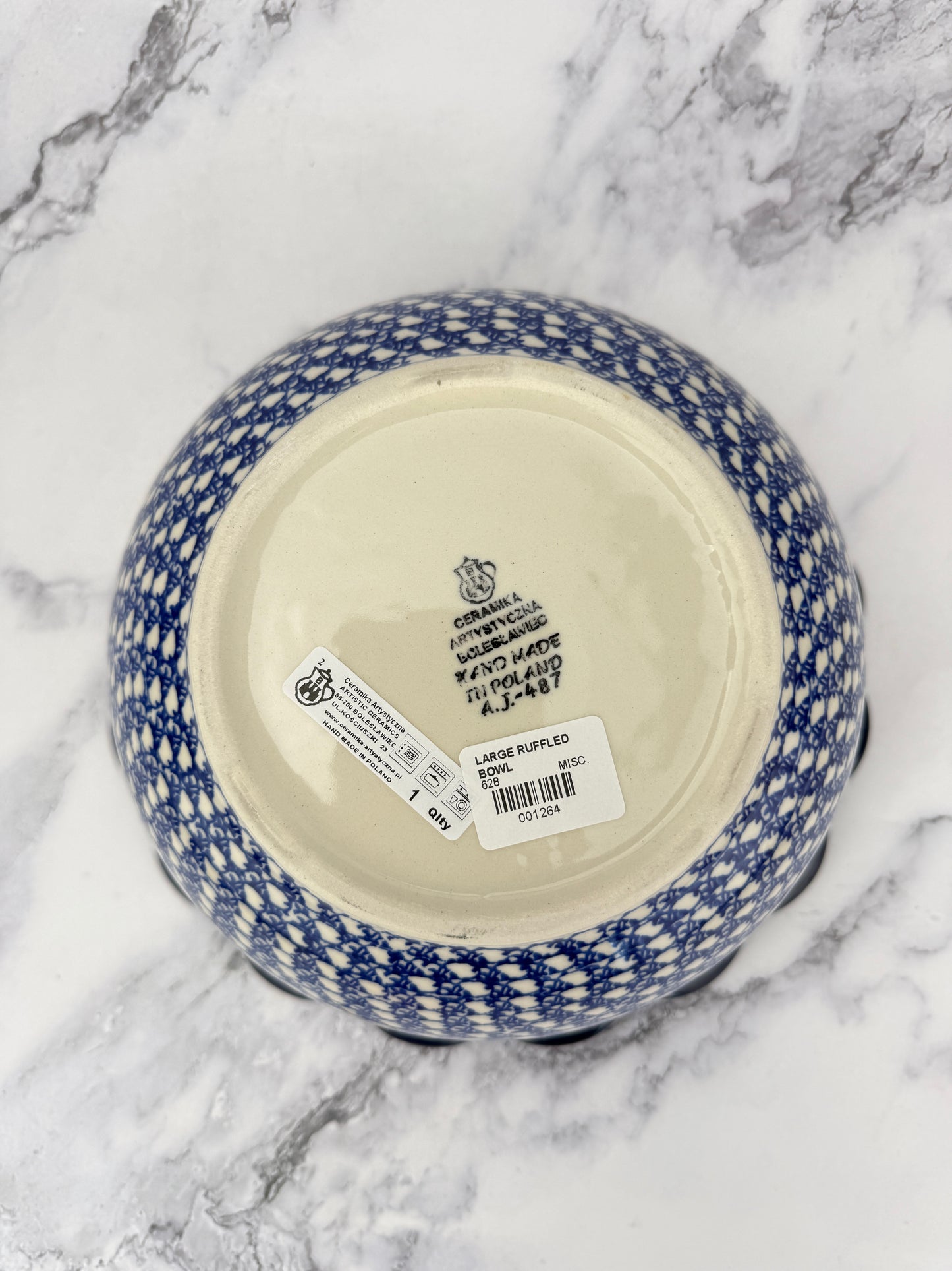 Large Ruffled Bowl - Shape 628 - Pattern 2903