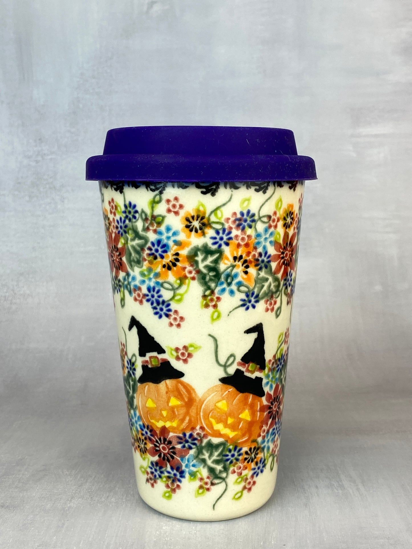 14oz Unikat Travel Mug - Shape V559 - Jolly Jack-O-Lanterns