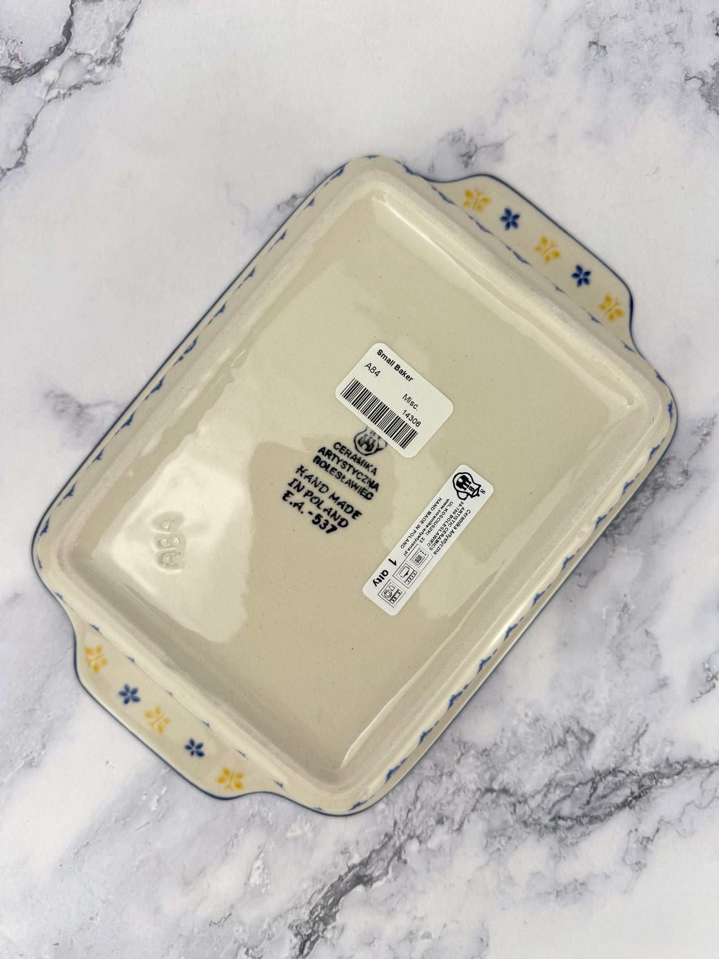 Rectangular Baker with Handles - Shape A84 - Pattern 3218