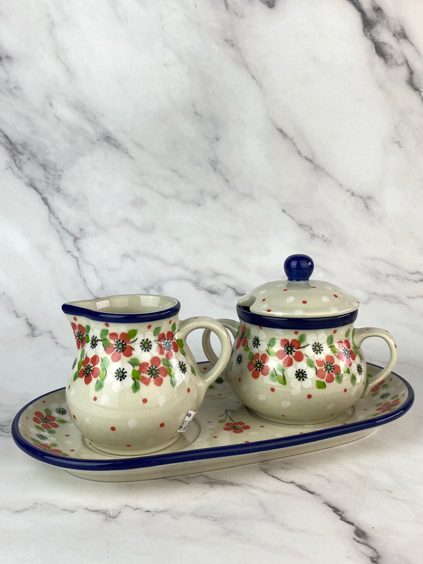 SALE Creamer and Sugar with Tray - Shape 422 - Pattern 2345