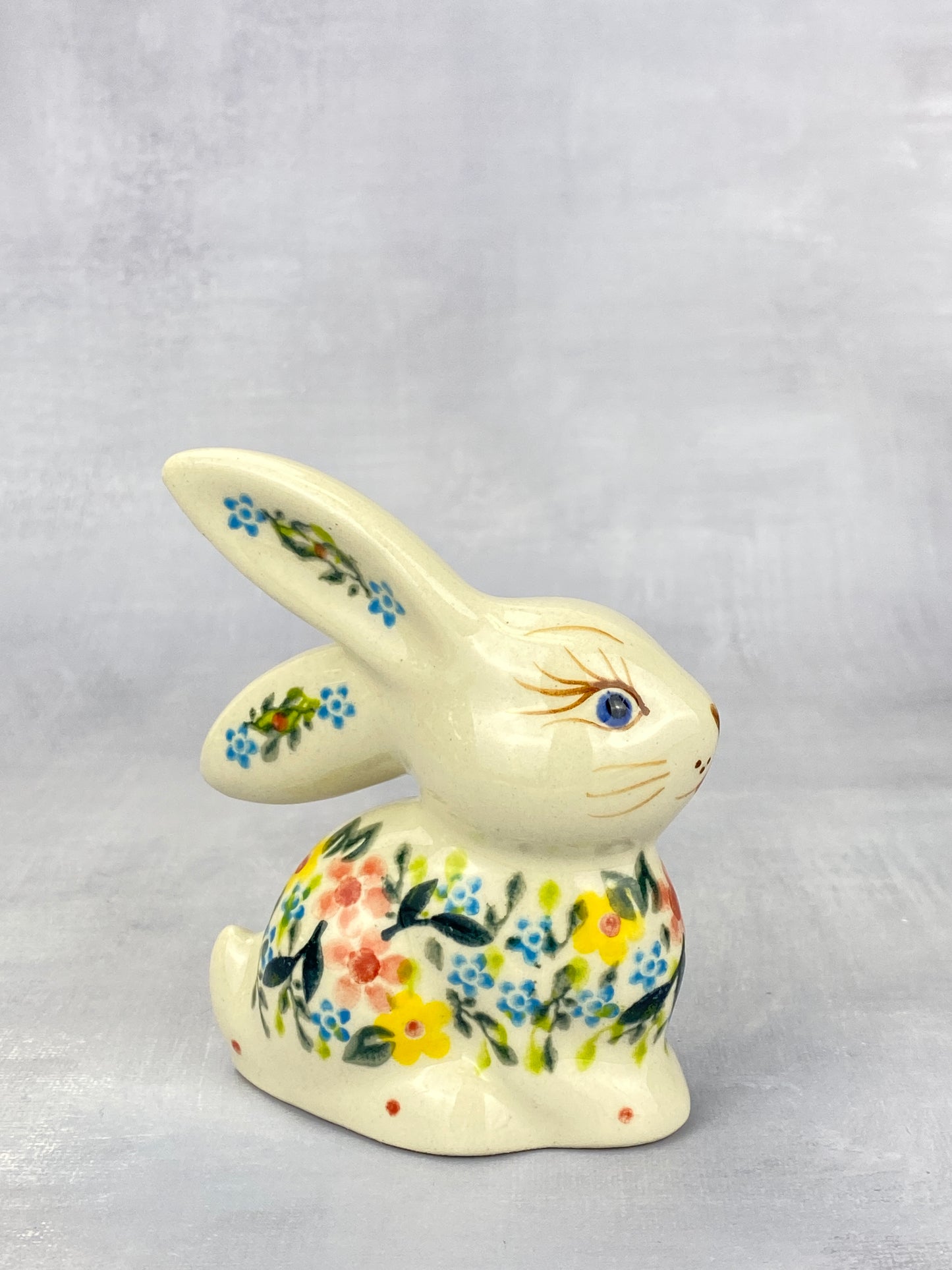 Bunny Figurine - Shape V412 - Pink & Yellow Floral