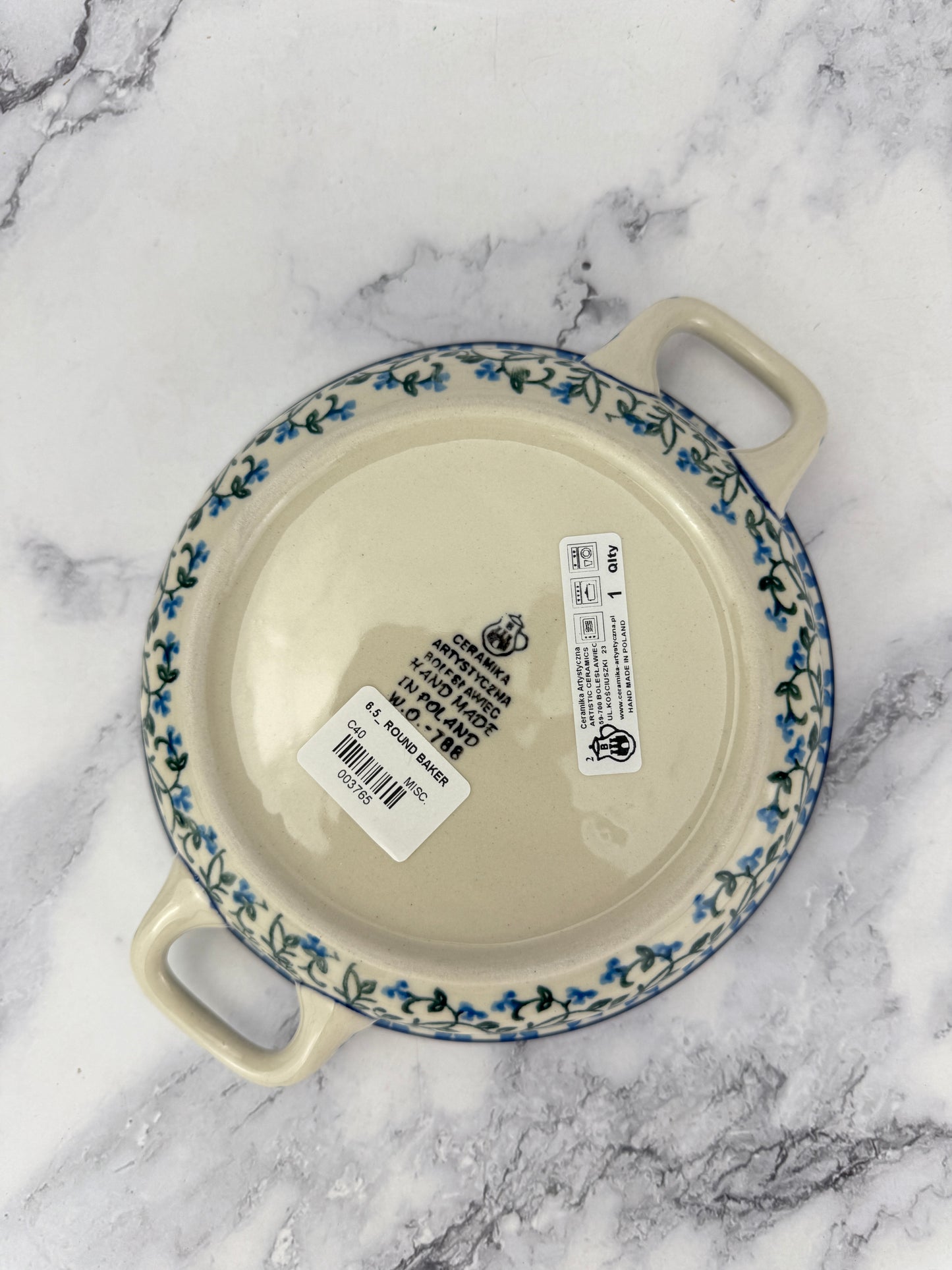 Small Round Baker with Handles - Shape C40 - Pattern 1932