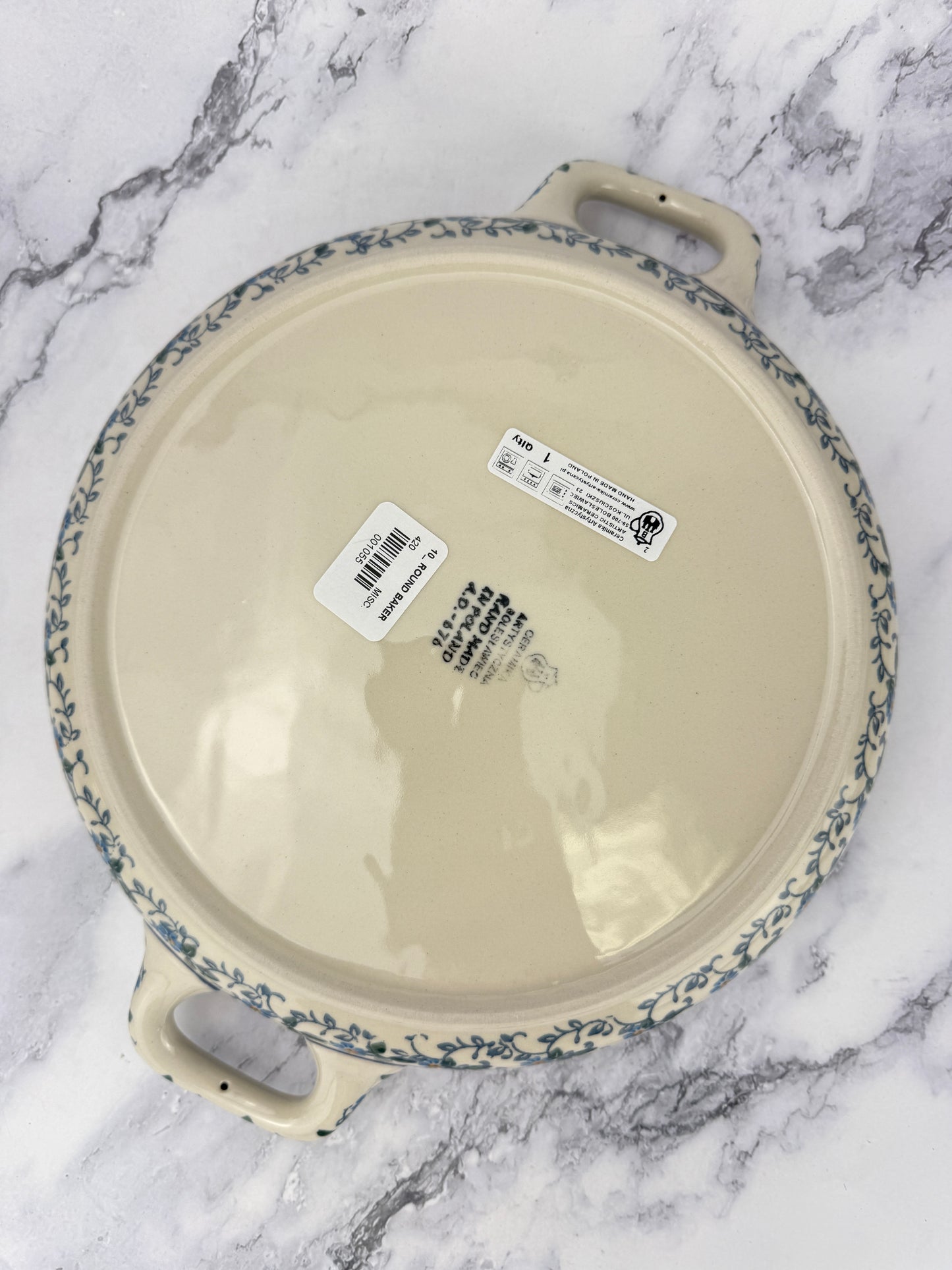 10" Round Baker With Handles - Shape 420 - Pattern 2089