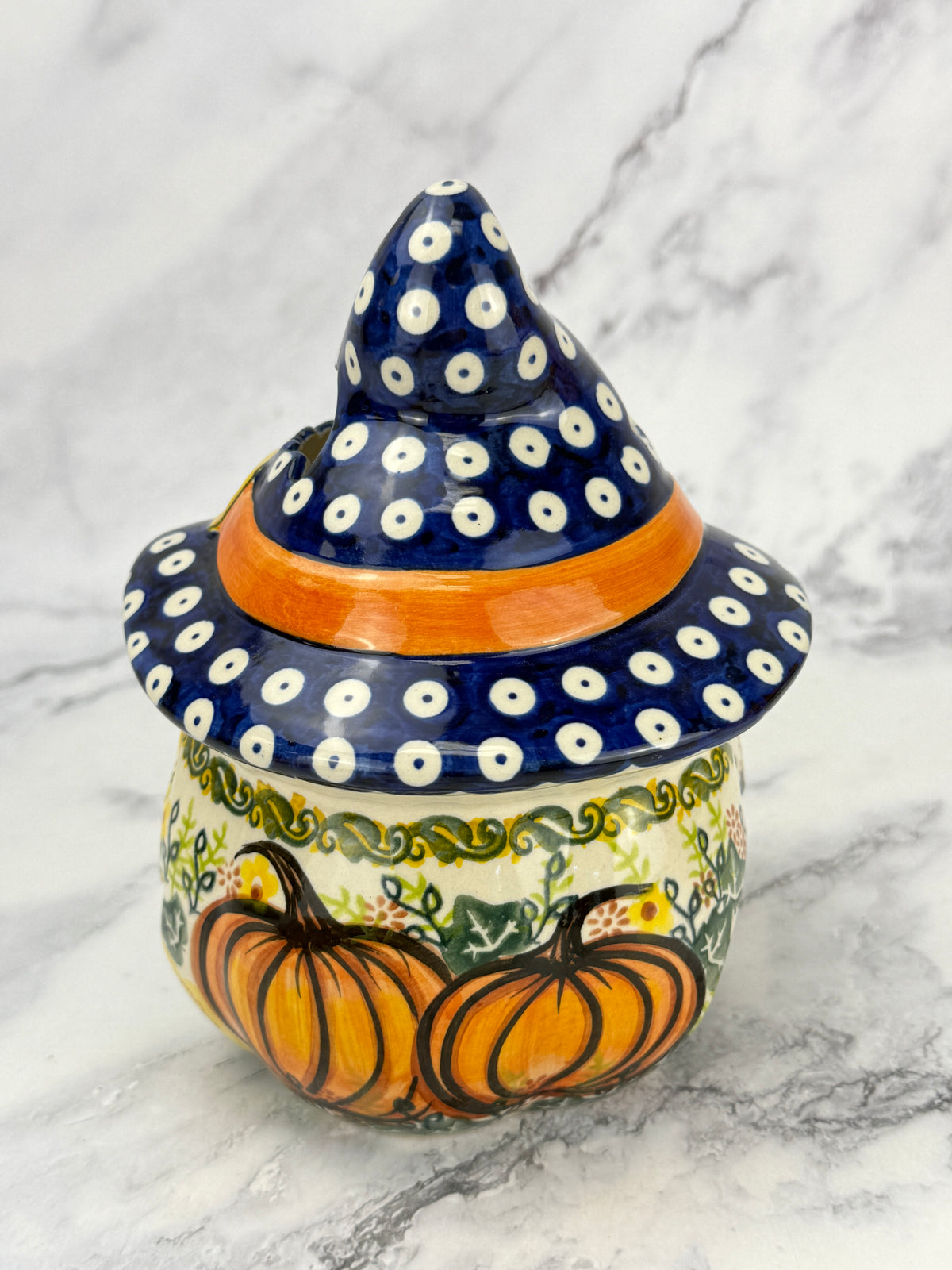 SALE Small Unikat Pumpkin With Hat - Pattern A567