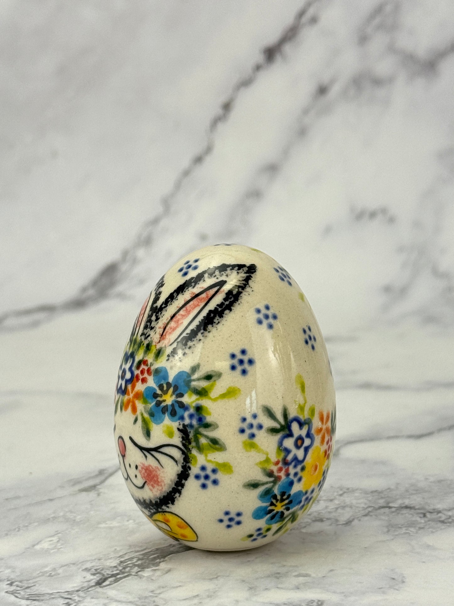 Vena Large Ceramic Easter Egg - Shape V037 -  Yellow Bunny