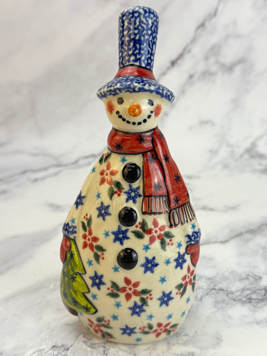Vena Snowman Figurine With Tree - Shape V665 - Holly