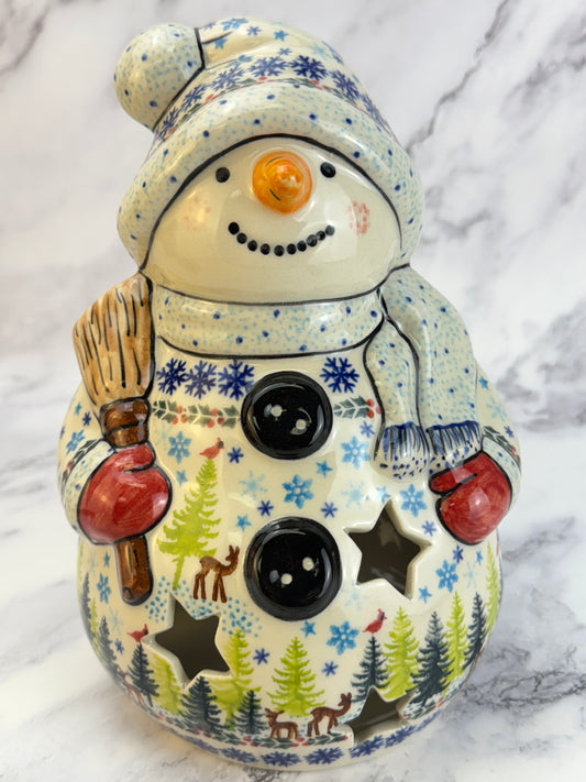 Vena Snowman With Broomstick - Shape V641 - Winter Forest