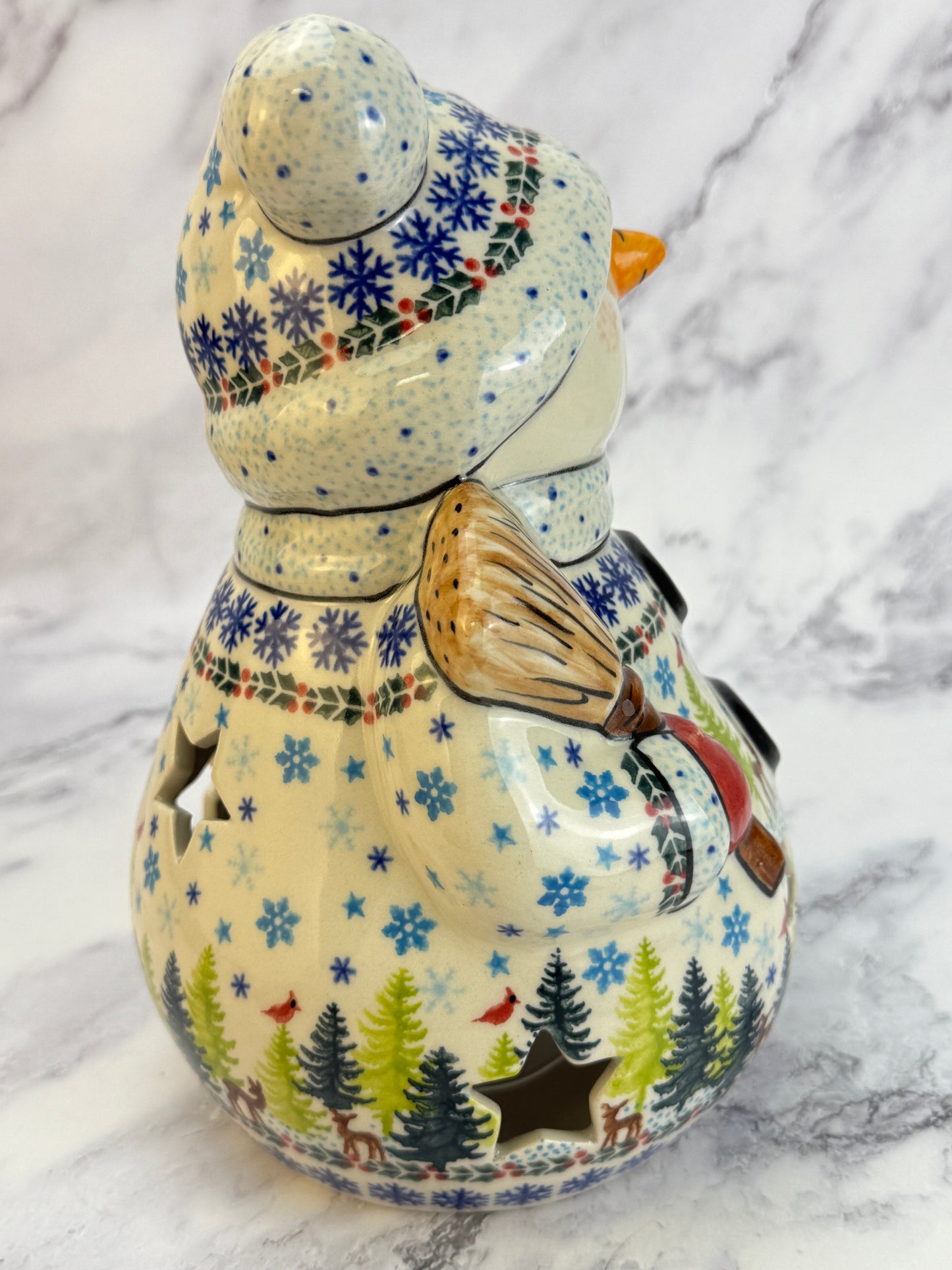 Vena Snowman With Broomstick - Shape V641 - Winter Forest