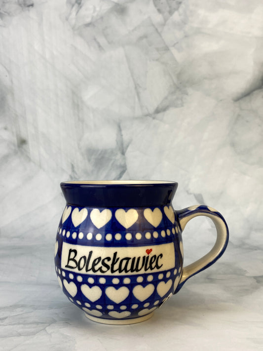 12oz Ladies' Bubble Mug - Shape 70 - Boleslawiec Hearts