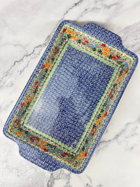 Large Unikat Rectangular Baker with Handles - Shape A56 - Pattern U5237