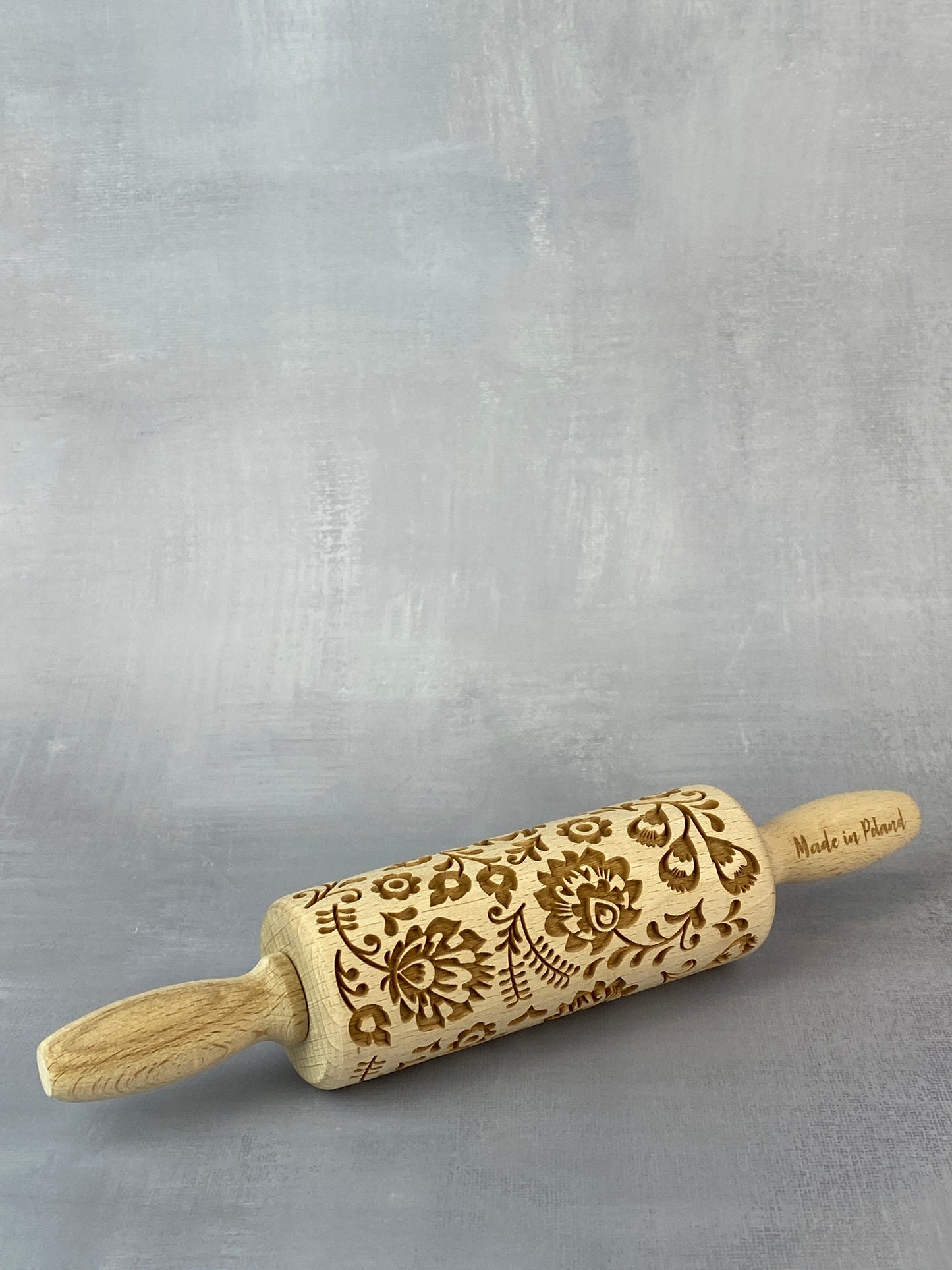 Wooden Rolling Pin - Bold Folk Floral