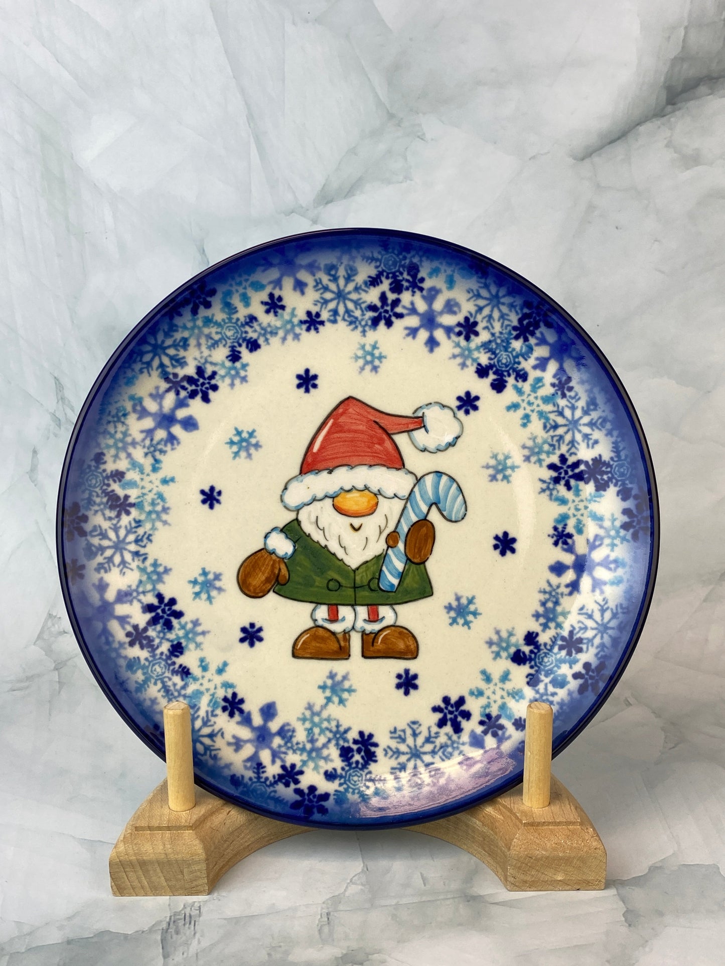 Moja Gnome Dessert Plate - Red Hat and Green Coat