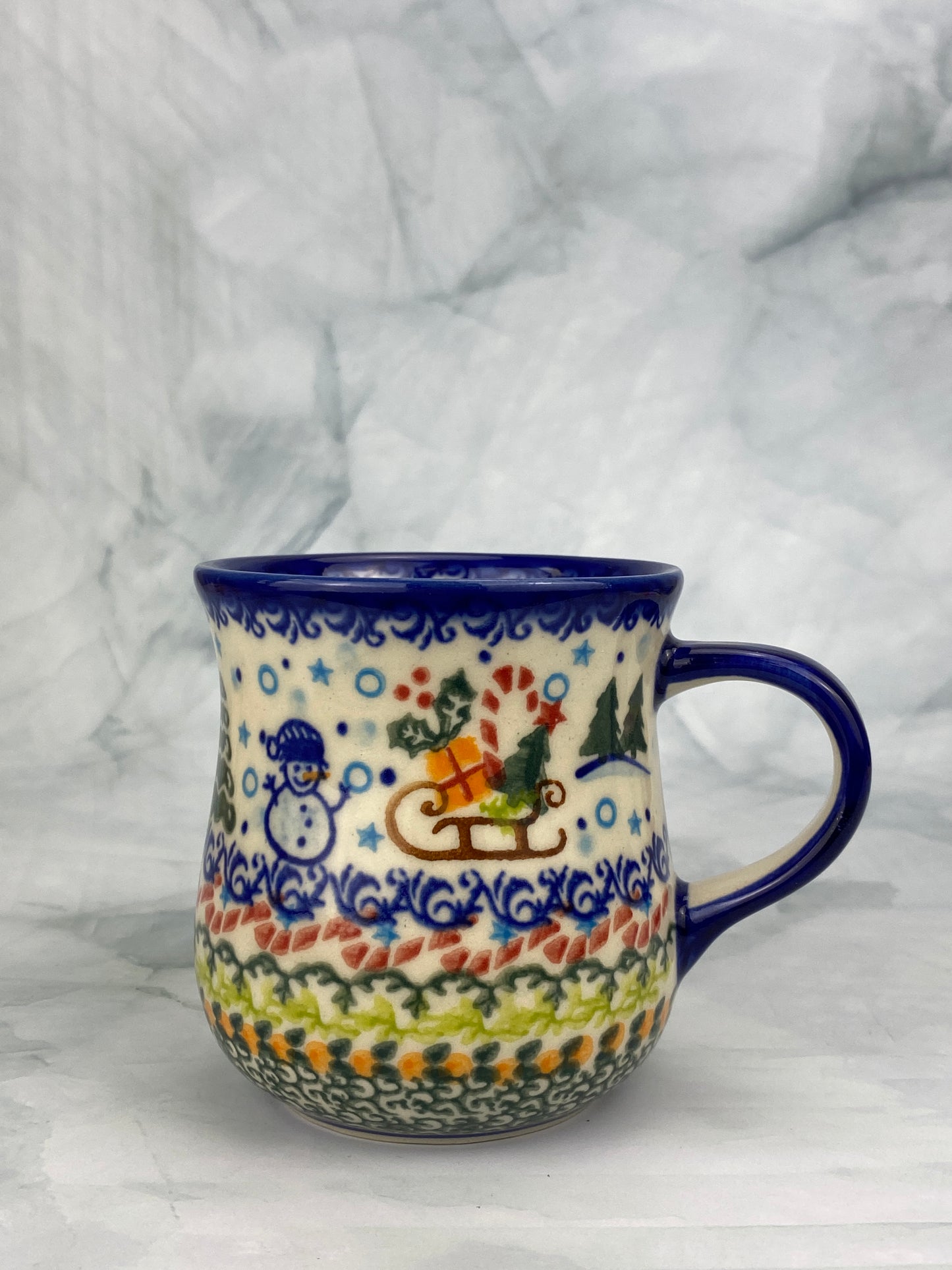 Vena Unikat 8oz Holiday Mug - Shape V053 - Jolly Snowman Pattern UA240