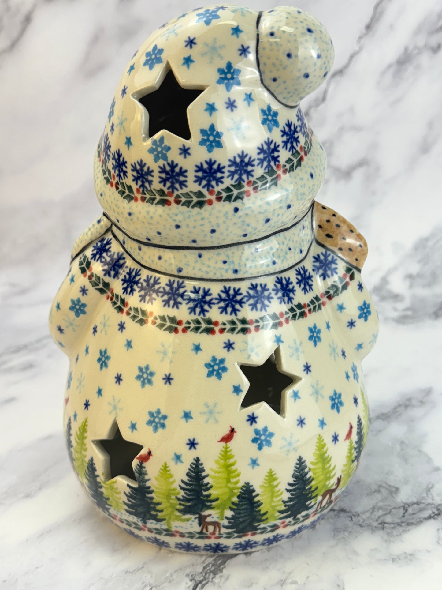 Vena Snowman With Broomstick - Shape V641 - Winter Forest