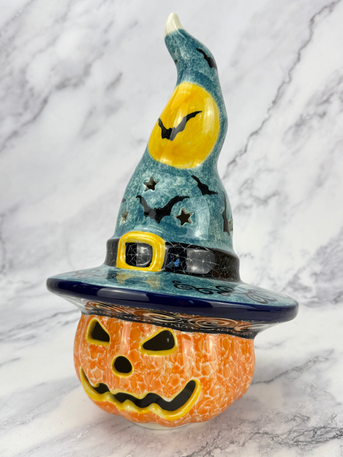 Unikat Pumpkin with Witch Hat - Shape H30 -  Pattern - U7914