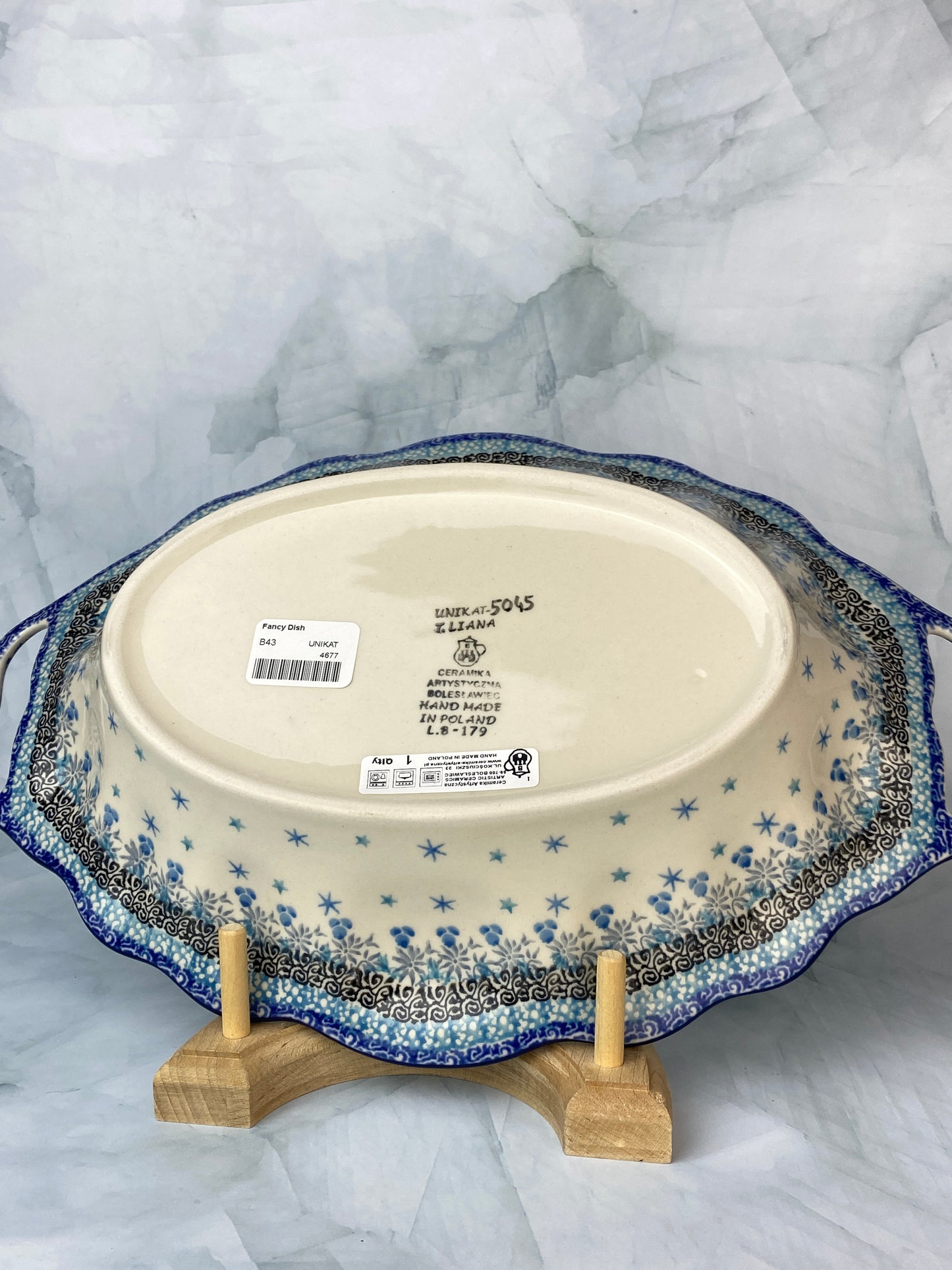 Handled Unikat Serving Dish - Shape B43 - Pattern U5045