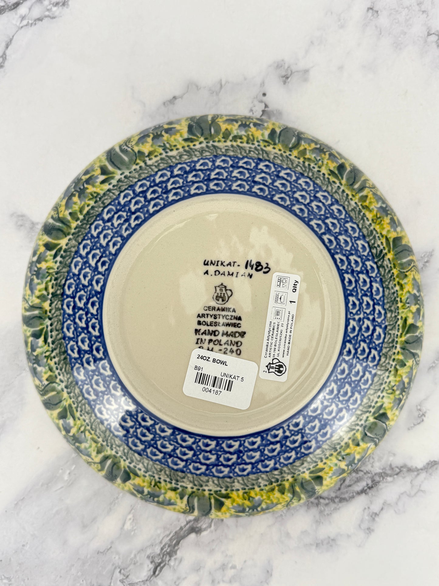 8.5" Unikat Serving Bowl - Shape B91 - Pattern U1483