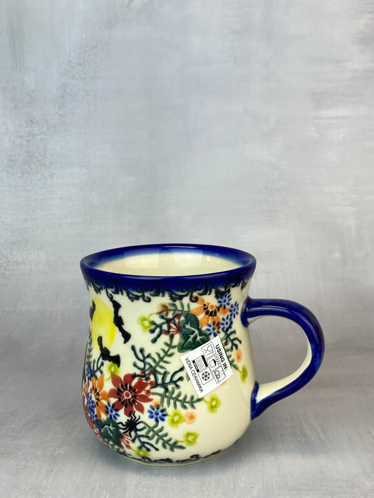 Vena Unikat 8oz Mug - Shape V053 - Haunted House and Flowers