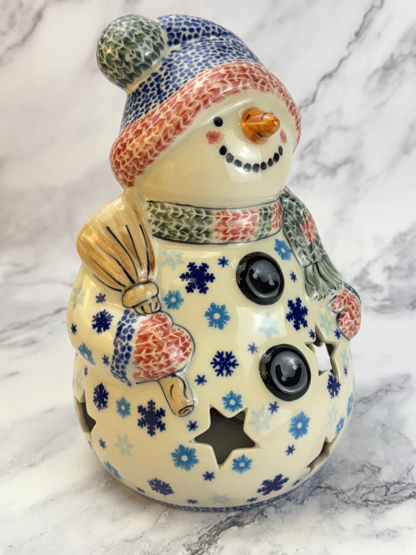 Vena Snowman With Broomstick - Shape V641 - Snowflake