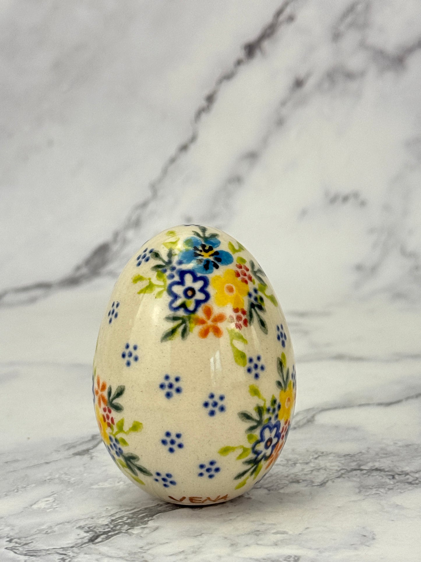 Vena Large Ceramic Easter Egg - Shape V037 -  Yellow Bunny