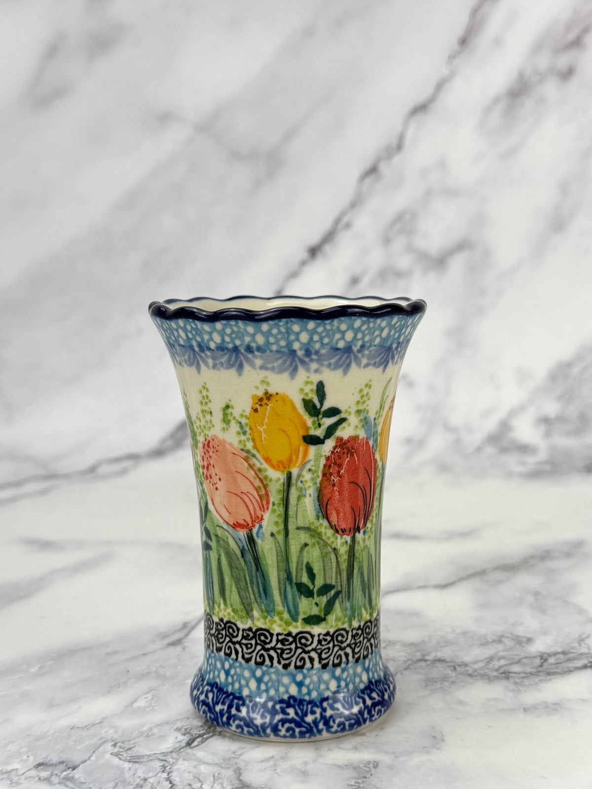 Ruffled Unikat Bud Vase - Shape 127 - Pattern U5314