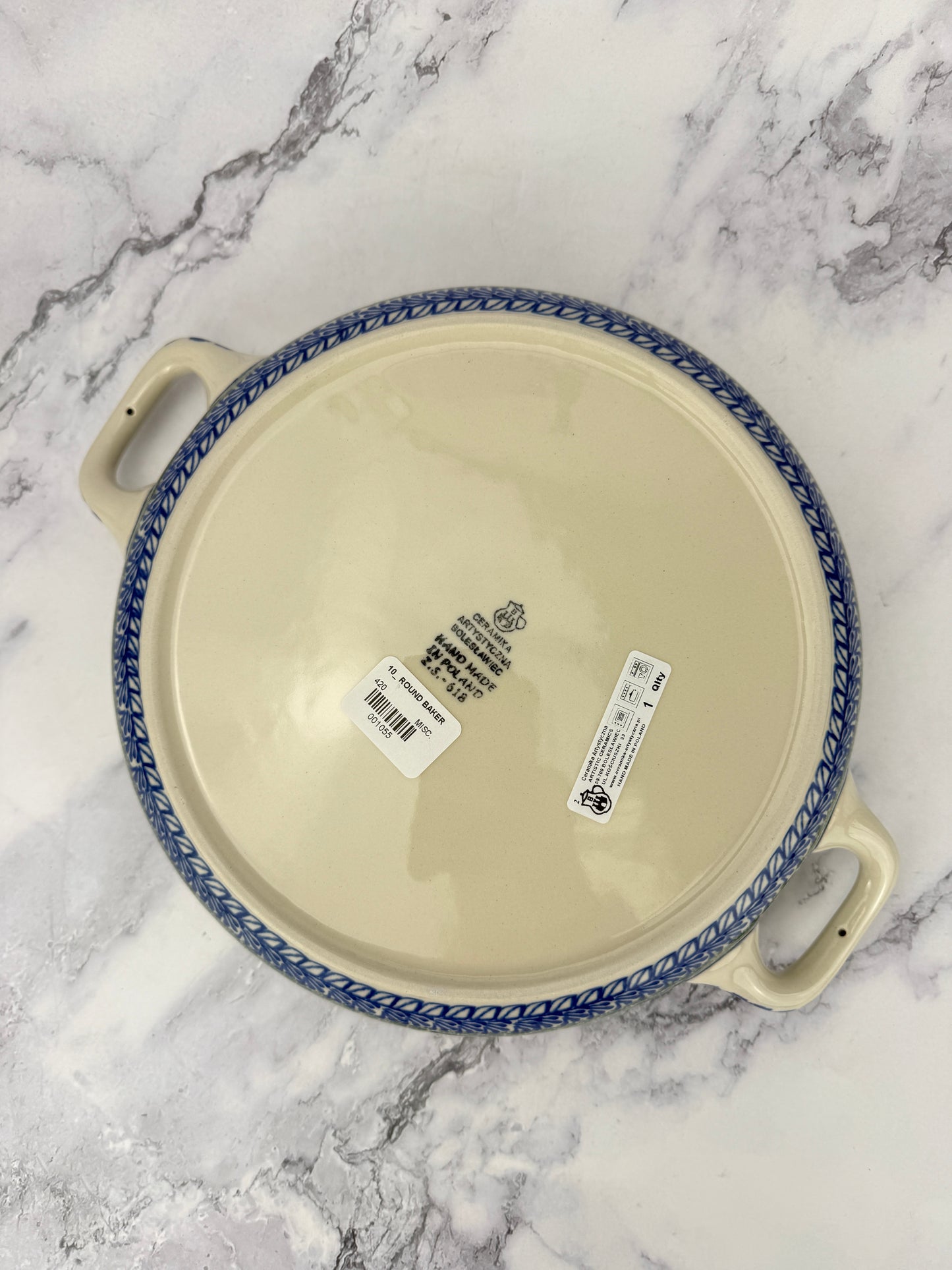 10" Round Baker With Handles - Shape 420 - Pattern 3279