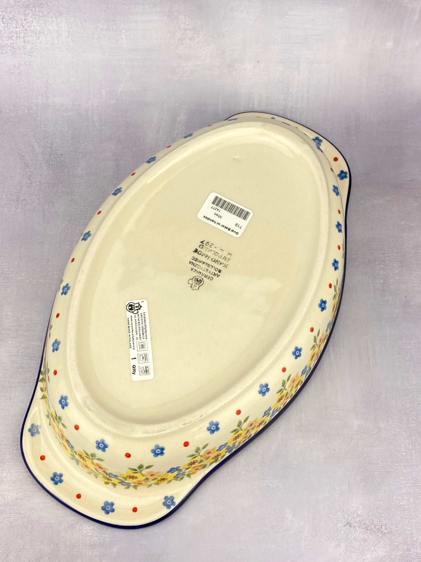 Oval Baker With Handles - Shape 719 - Pattern 2225