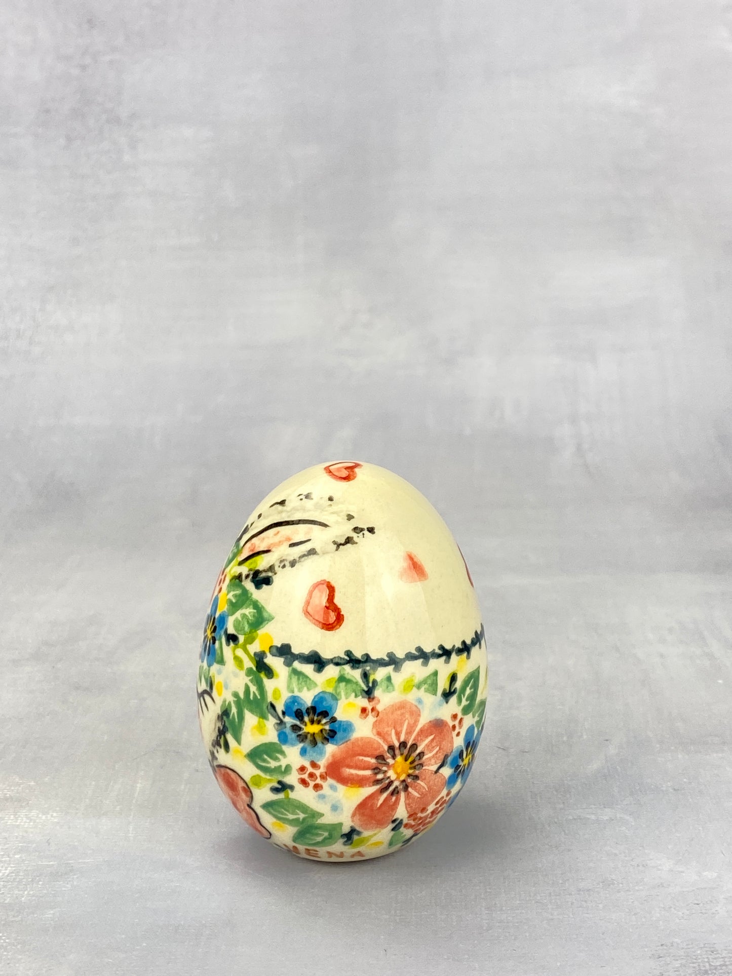 Vena Large Ceramic Easter Egg - Shape V037 -  Pink Flowers