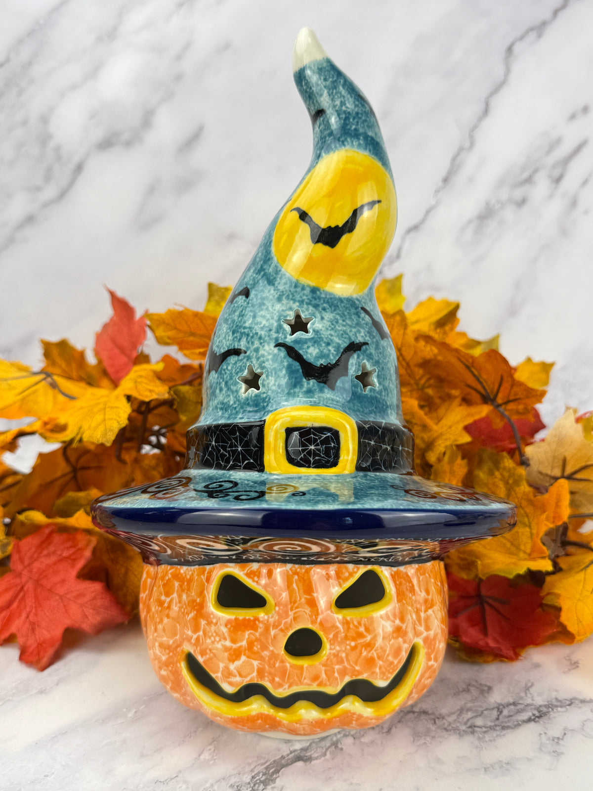 Unikat Pumpkin with Witch Hat - Shape H30 -  Pattern - U7914