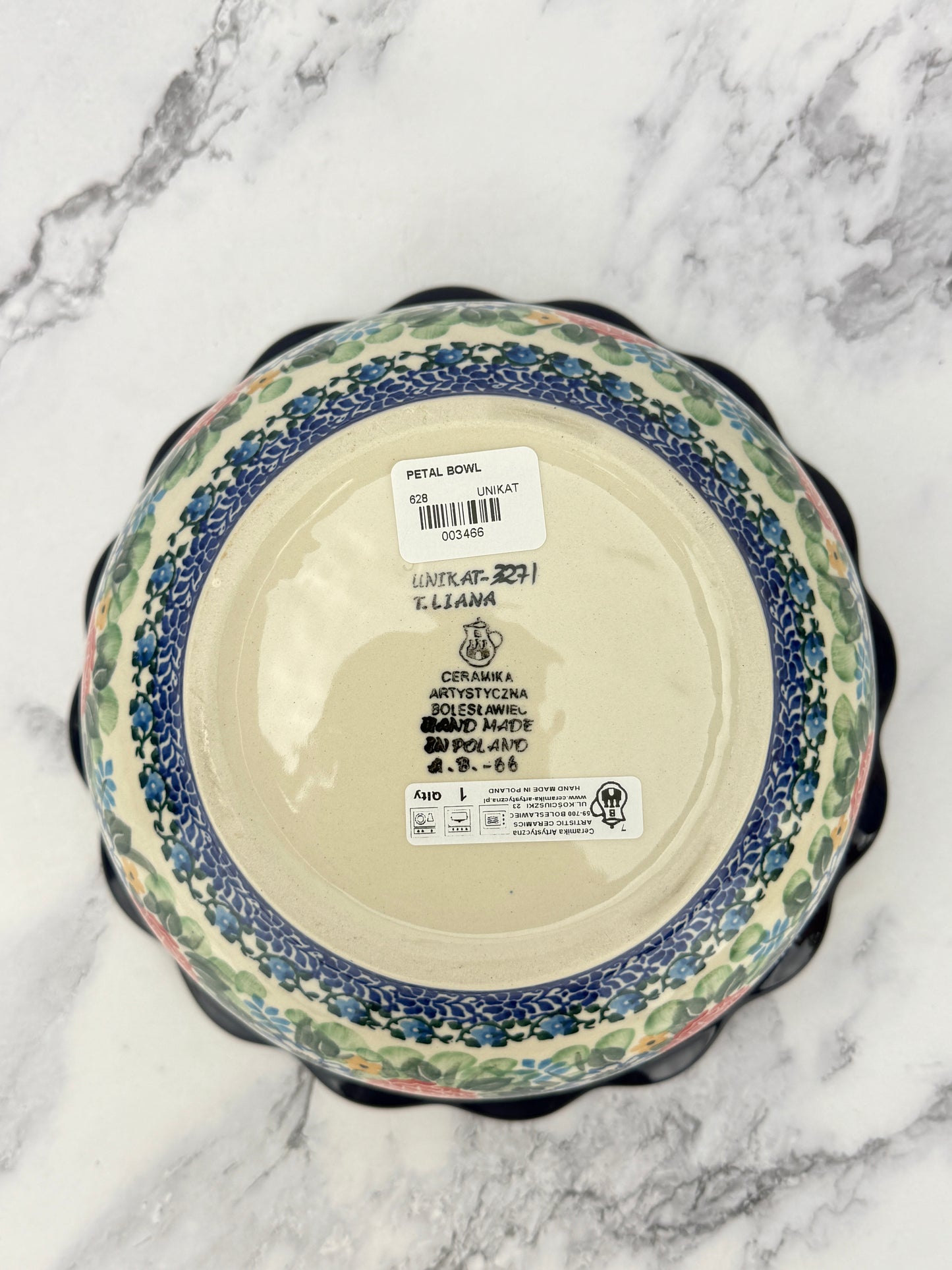 Large Unikat Ruffled Bowl - Shape 628 - Pattern U3271