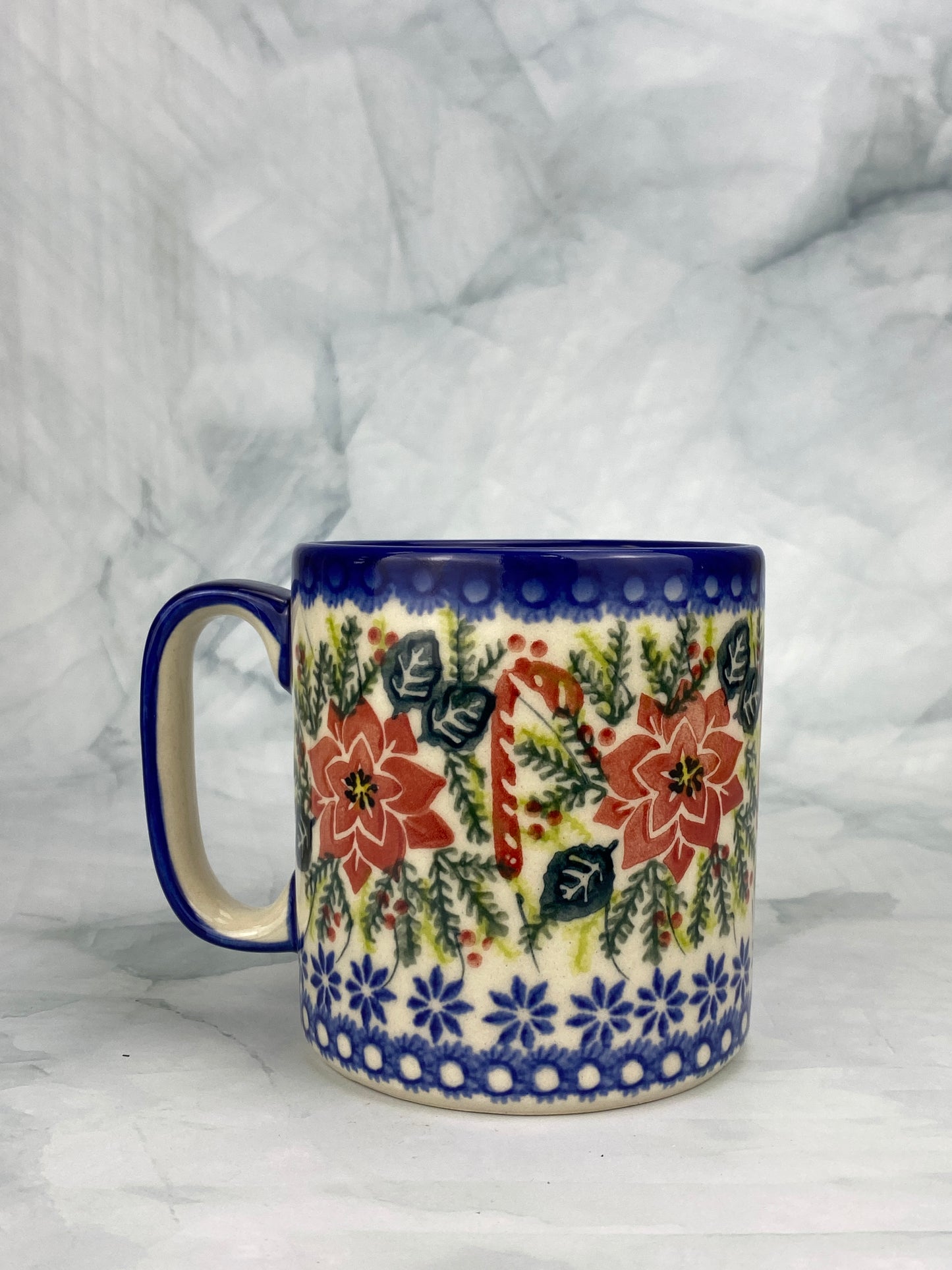 Vena Unikat 12oz Holiday Mug - Shape V055 - Poinsettias